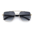 thumbnail image 1 of Mens Luxury Mobster Beveled Edge Lens Metal Rim Fashion Sunglasses Gold - Smoke, 1 of 7