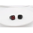 thumbnail image 3 of PAURO Men's Stainless Steel Vintage Punk Square Red Gemstone Ring for Wedding Statement Size 12, 3 of 4