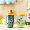 thumbnail image 2 of Zak Designs 12oz and 15oz 2-Pack Straw Tumbler Stainless Steel and Plastic with Additional Straw Leakproof and Perfect for Kids, Bluey, 2 of 9