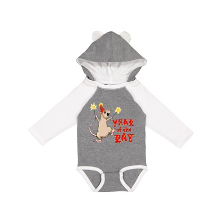 

Inktastic Year of the Rat with Sparklers in Red Party Hat Gift Baby Boy or Baby Girl Long Sleeve Bodysuit