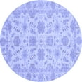 thumbnail image 1 of Ahgly Company Machine Washable Indoor Round Oriental Blue Traditional Area Rugs, 3' Round, 1 of 4