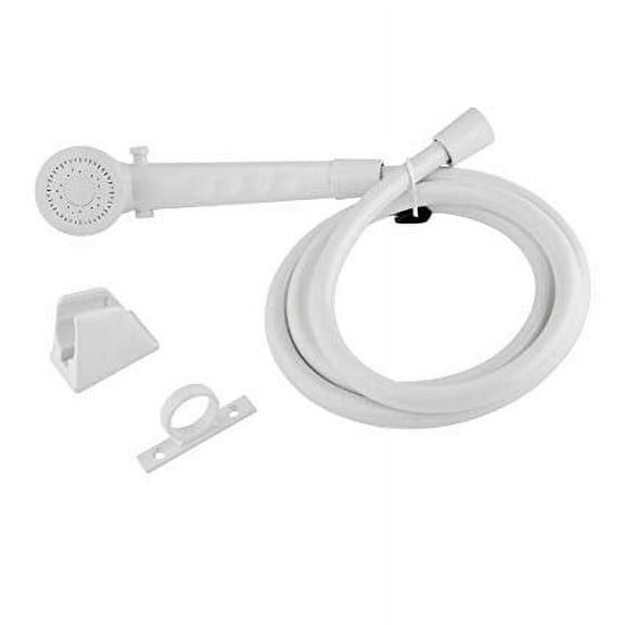 Dura Faucet DF-SA130-WT RV High Pressure Shower Head and 60-inch Hose Kit - Water-Saving Trickle Switch (White)
