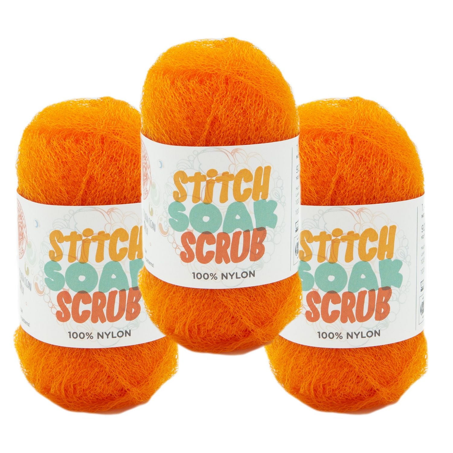 Fil Lion Brand Stitch Soak Scrub™ #4 Moyen/ Pire Poids 40g/ 84m 3-Paquet