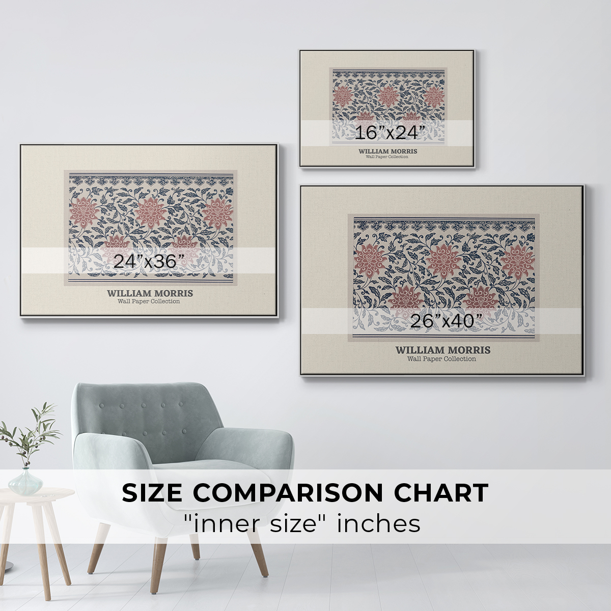 Vintage Abstract Print-XLIV Framed in White Wood Gallery Wrapped Canvas 27 in. x 41 in.