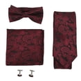 thumbnail image 3 of Conjunto de corbata para hombre, clásico, elegante, con textura exquisita, Kit de corbata, pañuelo, pajarita, gemelos para bodas, fiestas, negocios, 3 of 5