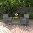 thumbnail image 1 of vidaXL 3 Piece Garden Dining Set Poly Rattan Grey, 1 of 4