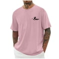 thumbnail image 3 of Mans T-Shirts Plus Size Short Sleeve Solid Color Crew Neck Casual Loose Summer Outdoor Sports Breathable Beach Shirts, 3 of 7