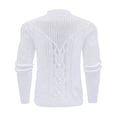 thumbnail image 4 of Colsmile Men's Cable Knit Crewneck Sweater, Casual Long Sleeve Pullover for Fall Winter, 4 of 11