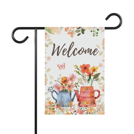 Decorative Vintage Garden Flag Banner Double Side Spring Welcome Floral Decor