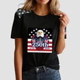 thumbnail image 4 of vigerkar 4th of July Outfits for Women USA Patriotic Shirts for Women Short Sleeve Red White and Blue Shirts American Flag Summer Tops (Black, XXL), 4 of 6