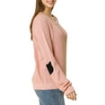 thumbnail image 4 of Allegra K Junior's Pullover Drop Shoulder Elbow Cat Patch Loose Sweater Pullover, 4 of 6
