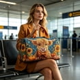 thumbnail image 4 of Cow Plaid Print Travel Duffel Bag Large Capacity Weekender Tote Shoulder Bag for Women Gym Weekend, 4 of 7
