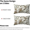 thumbnail image 5 of Chinoiserie Pillow Covers 12x20 Inch Set of 2 Brown White Floral Birds Decorative Throw Pillows Rustic Vintage Flowers Pillow Cases Cotton Rectangle Cushion Cover Decor for Couch Bed Sofa, 5 of 6