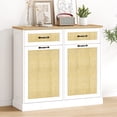 thumbnail image 2 of EastVita Double Tilt Out Kitchen Trash Cabinet,Freestanding Trash Cabinet and Drawer,Wooden Pet Proof Recycling Cabinet, Hideaway Trash Box, 2 of 8