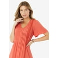 thumbnail image 4 of Roaman's Women's Plus Size Hand-Crinkled Lace-Panelled Boho Dress, 4 of 5