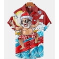 thumbnail image 2 of Camisas con gráfico navideño de Papá Noel para hombre, camisetas hawaianas Harajuku, Camiseta corta con estampado, ropa de gran tamaño para vacaciones a la moda, 2024, 2 of 4