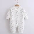thumbnail image 2 of MeetoTime Baby Clothes Cotton Jumpsuits Buttons V-Neck Long Sleeved Long Newborn Infant Rompers Crawling Clothes, 2 of 4