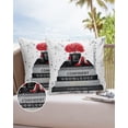 thumbnail image 6 of Pack of 2 Outdoor Pillow Covers, Red High Heels Lipstick Flowers Put on the Books Waterproof Square Throw Pillowcase Cushion Decorative Pillow Covers for Couch Patio Tent, 18x18 in, 6 of 6