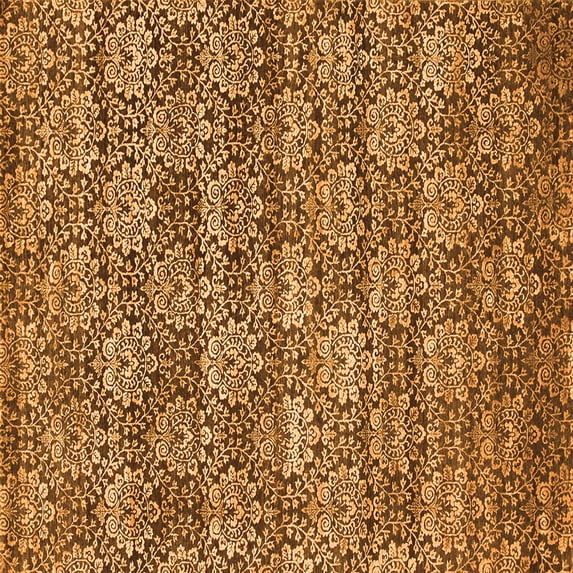 Ahgly Company Indoor Square Abstract Orange Contemporary Area Rugs, 6' Square