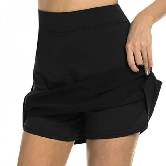 Baywell Women's Basic Double-Layer Simple Stretchy Tube Pencil Mini Skirt, Ease Into Comfort Above The Knee Pencil Skirt, Black, 2XL