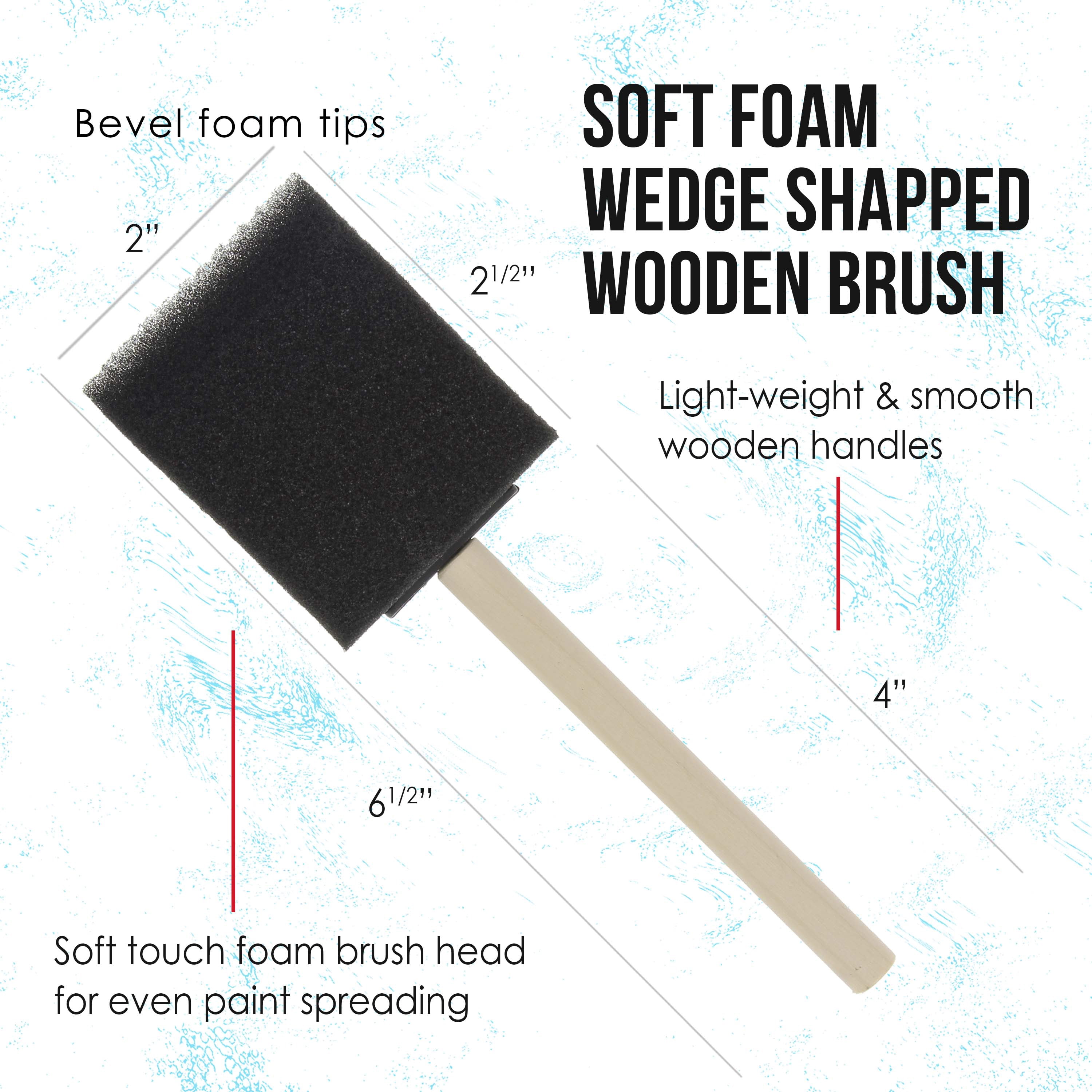 U.S. Art Supply 2 inch Foam Sponge Wood Handle Paint Brush Set (Full Case of 480 Brushes) - Lightweight, Durable and Great