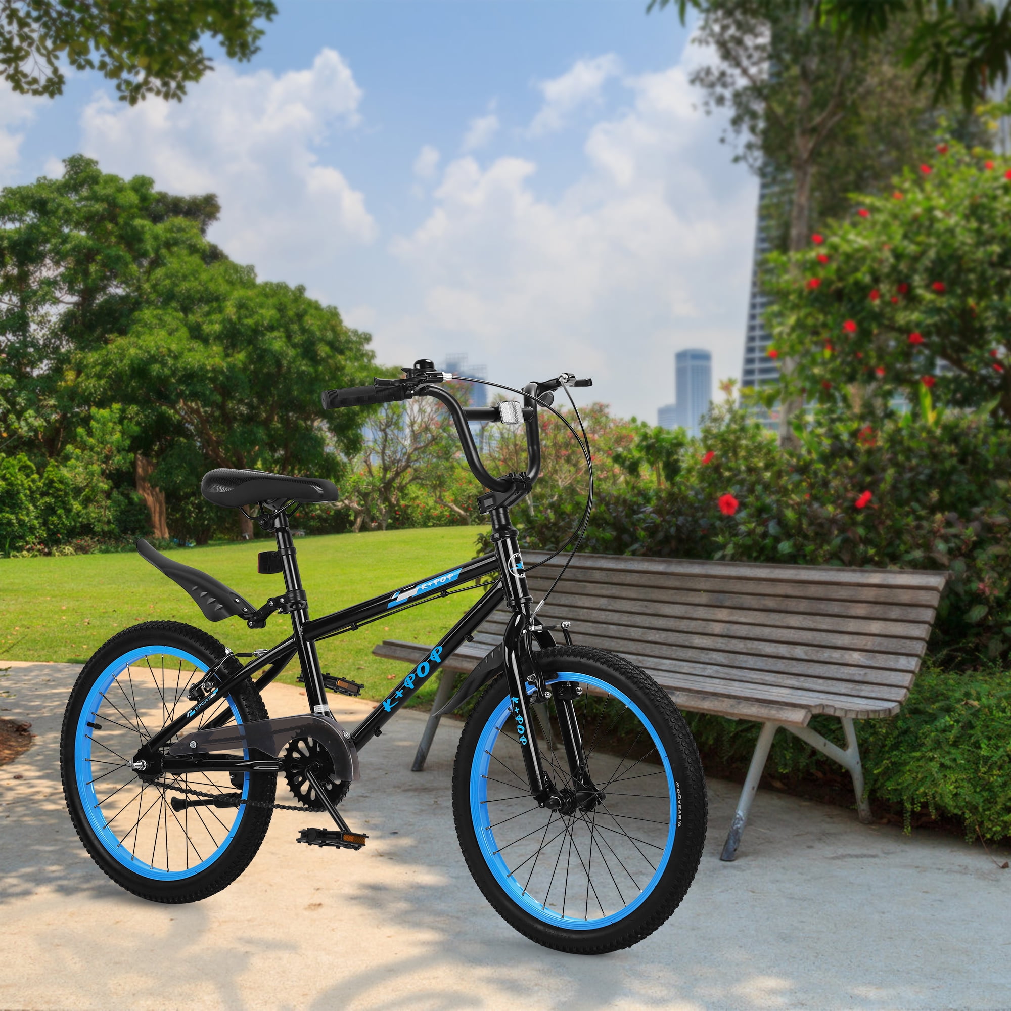Bstjewey 20 Inch BMX Kids Bike, Adjustable Seat, Dual Brakes, Ages