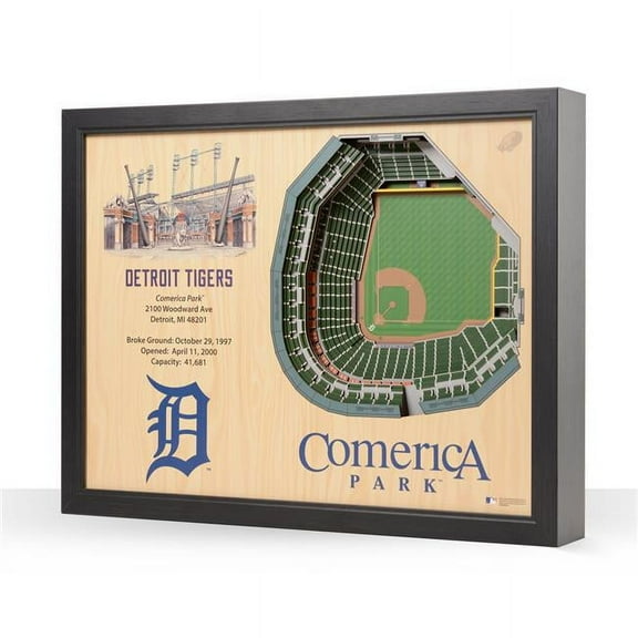 Detroit Tigers 25.5" x 19.5" Comerica Park Stadium Views Wall Art