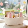 thumbnail image 4 of Easter Cute Bunny Ear Shaped Handwoven Storage Basket, Premium Desktop Organizer for Makeup, Keys and Snacks, Multi-Use Small Storage Bin for Easter Home Decor, Dorm and Office Daily Organization, 4 of 6