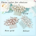 thumbnail image 2 of Rhinestone Bride Wedding Hair Comb Crystal Bridal Hair Piece Bridesmaids Hair Accessories for Women Prom Party Hair Clips (A-Silver), 2 of 4