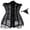 Black, variant on Luxalzxs Corset Lingerie for Women Tummy Control Plus Size Lace See-Through Underbust Corset & Panty Set Body Shaper Bustier