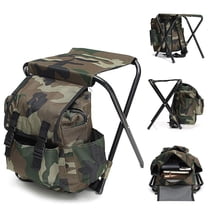 RONSHIN Outdoor Portable Camouflage Folding Stool 100kg Max Load Oxford Cloth Stool Backpack For Camping Fishing