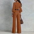 thumbnail image 4 of JoveMarine Womens Jumpsuits High Waist Long with Belt - Versatile Work Daily One Piece, Jumpsuits for Women Dressy Casual Jumpsuit, Formal Jumpsuits for Women for Office,Brown M, 4 of 4
