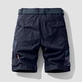 thumbnail image 4 of Homeyce Men's Camo Cargo Shorts Elastic Waist Drawstring Shorts Pants Casual Lightweight Summer Hiking Outdoor Big & Tall Cargo Shorts with Multi Pockets Quick Dry Joggers,Blue S, 4 of 5