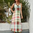 thumbnail image 2 of Vestido De Noche De Lujo Sin Mangas Para Mujer, Geometric Grid Vestido De Fiesta, 2 of 5