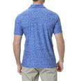 thumbnail image 4 of Men's Three-Button Henley Neck Short Sleeve T-Shirts Casual Shirts Breathable V Neck Tee Summer Basic Tops Light Blue,M, 4 of 6