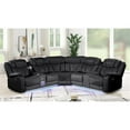 thumbnail image 3 of Challenger Modern Style Recliner Sectional Sofa made with Wood in Black, 3 of 16