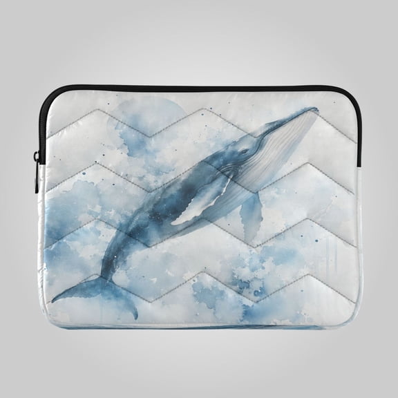 16in Laptop Bag Briefcases Computer Inner Bags Computer Bags Laptop Sleeves Work Travel School Bag Soft Ink Wash Whale Pattern