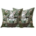 thumbnail image 2 of Staron Easter Bunny Pillow Covers 18x18 Inch Set of 2, Spring Decorative Pillow Cases Polyester Sofa Couch Decor, Easter Home Decor Throw Pillow Covers for Living Room Bedroom Patio, 2 of 7