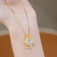 thumbnail image 3 of Hyasfey Women Necklace Chinese Style Dainty Faux Jade Auspicious Cloud Pendant Clavicle Necklace Jewelry Accessories, 3 of 8
