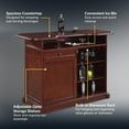 thumbnail image 3 of Hathaway Ridgeline Home Bar Set w/ Storage, 5-ft, Walnut Finish, 3 of 7