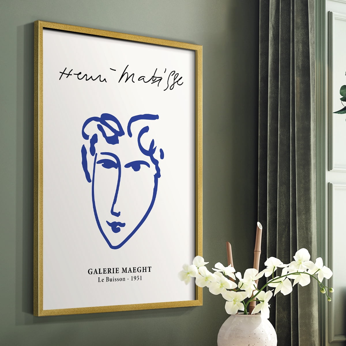 Matisse CVII Framed Print in Gold Solid Wood 11 x 14 Framed Print