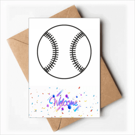 Baseball Sport Line Drawing Pattern Welcome Back Greeting Cards Envelopes Blank