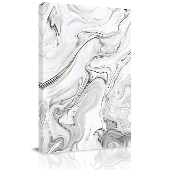 Canvas Wall Art, White Gray Marble Framed Canvas Prints for Bedroom Dining Room, Modern Minimalist Abstract Texture Large Gallery Wrapped Wall Decor for Home Office, Gifts, 20"x24" Ship Next Day
