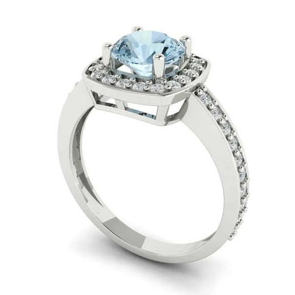 1.0ct Princess Cut Blue Natural Sky Blue Topaz 18k Pink Rose Gold Engraving Statement Bridal Wedding Solitaire Designer Ring Size 3.5
