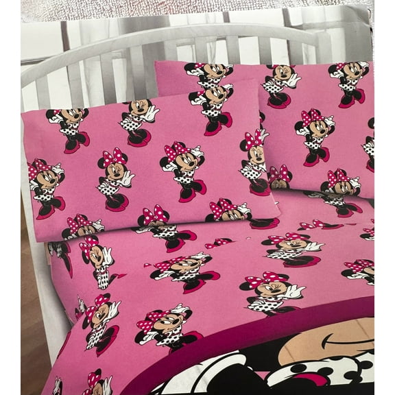 Minnie Mouse ""Polka Dot Bow" Twin Size Sheet Set 3 Pieces Kids Set
