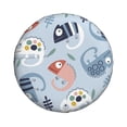 thumbnail image 2 of Easygdp Cute Chameleons On Blue Wheel Sun Guard, Spare Tire Cover,Universal Trailer Suv Truck Camper Travel,Easy To Install And Remove -15 Inch, 2 of 9