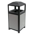 thumbnail image 5 of Miumaeov 15-Gal Industrial Waste Container with Lid Stainless Steel Outdoor Trash Can Elevated Base Design Inner Barrel with Handle for Outdoor Patios Yard 16*33.25" Grey, 5 of 16