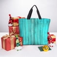 thumbnail image 5 of Lafuoo Turquoise Wooden2 Pattern Single Shoulder Convenience Bag, Large Capacity Zippered Handbag for Shopping, Unisex-One Size, 5 of 7
