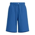 thumbnail image 5 of Hurxie Long Sweat Shorts for Women Casual Summer Bermuda Loose Lounge Workout Athletic Shorts with Pockets Blue,2XL, 5 of 8