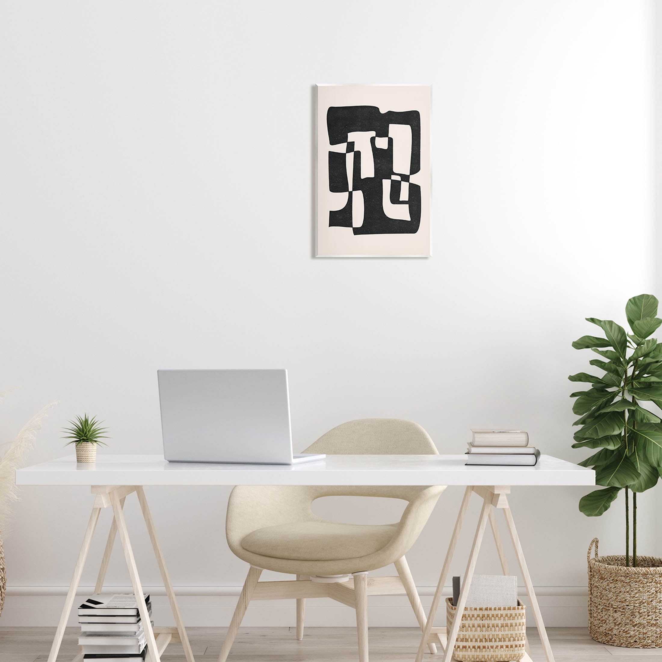 Stupell Industries Bold Blocked Abstract Layered Shapes Graphic Art Unframed Art Print Wall Art, Design by JJ Design House LLC